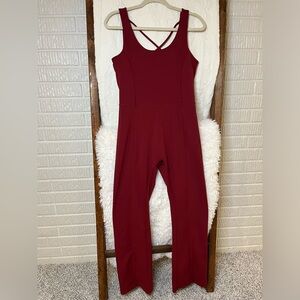 Z by Zella Active Crossback Women’s Large Jumpsuit Red Tibetan Flare Leg